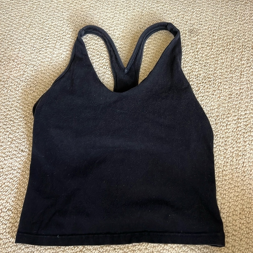 black athletic tank top